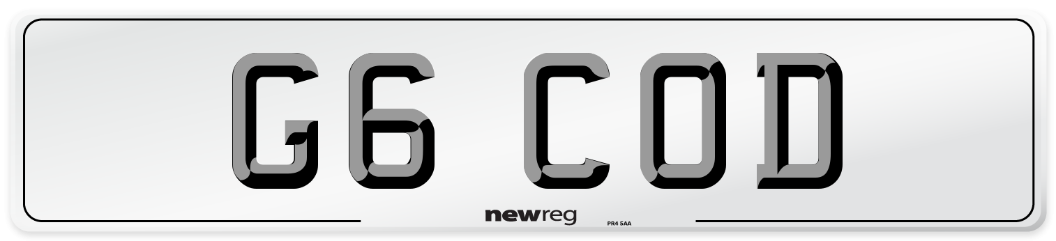 G6 COD Number Plate from New Reg